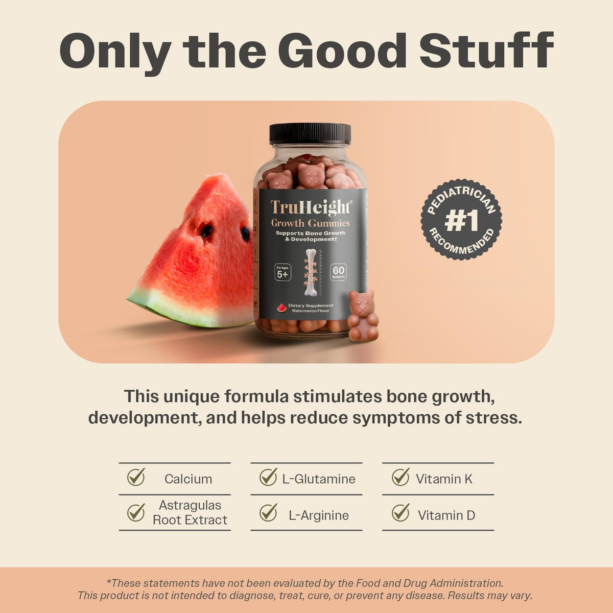 TruHeight Growth Gummies Tall Nutrition for Natural Growth Supplement for Kids & Teens