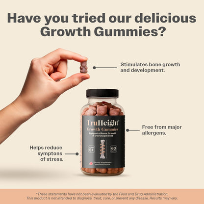 TruHeight Growth Gummies Tall Nutrition for Natural Growth Supplement for Kids & Teens