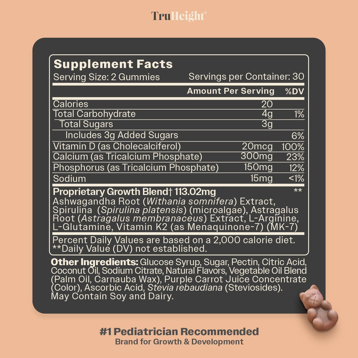 TruHeight Growth Gummies Tall Nutrition for Natural Growth Supplement for Kids & Teens